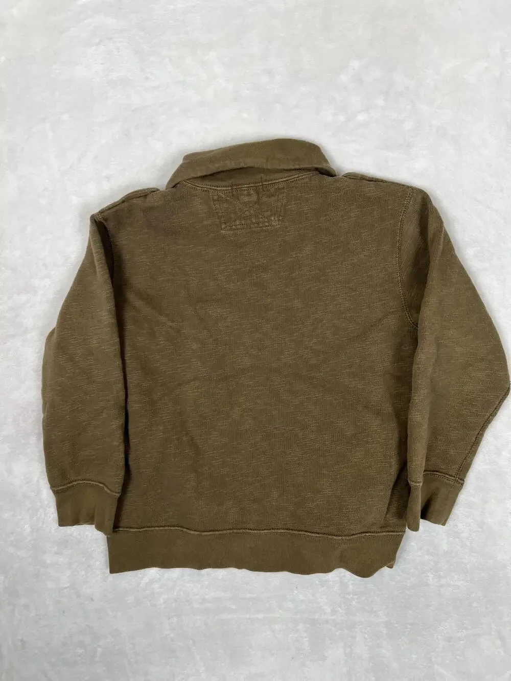 Polo Ralph Lauren Boys 8 Brown Henley Rugby Long Sleeve Button Pocket